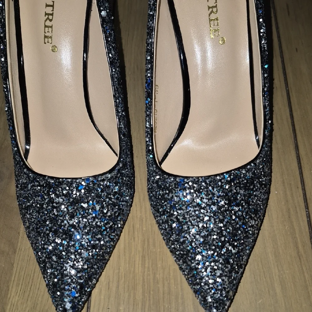 Women's Glitter Pumps - Black - Picture 4 of 6